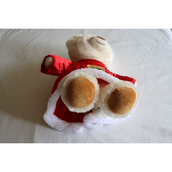 Build A Bear Workshop 15" Teddy Bear Plush Off-White Brown Red Santa Dress - Picture 6 of 14